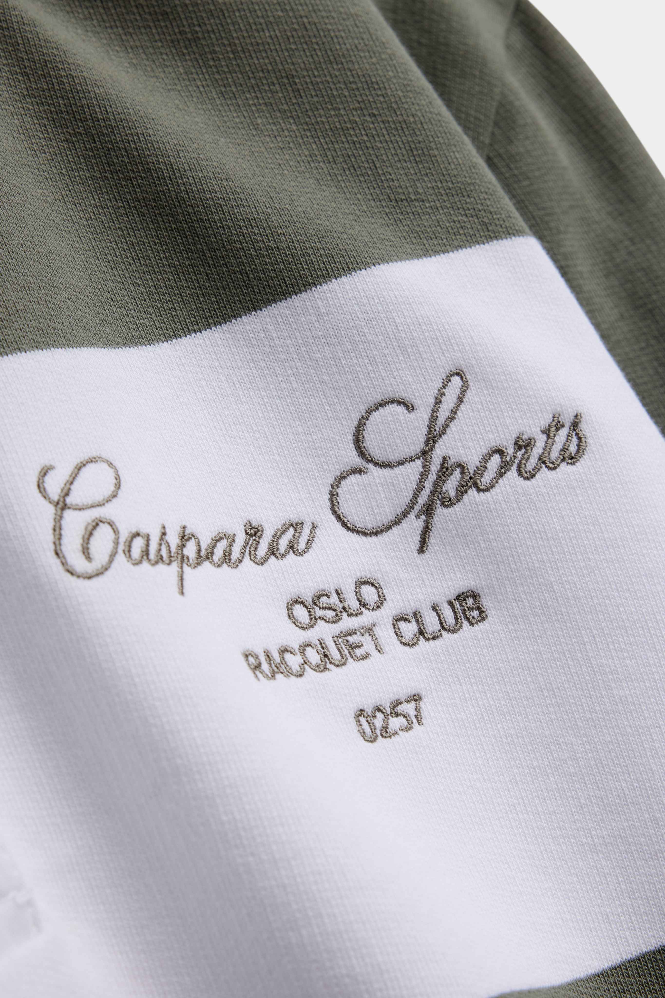 M. Cotton Rugby Shirt - Stripes White/Dark Olive